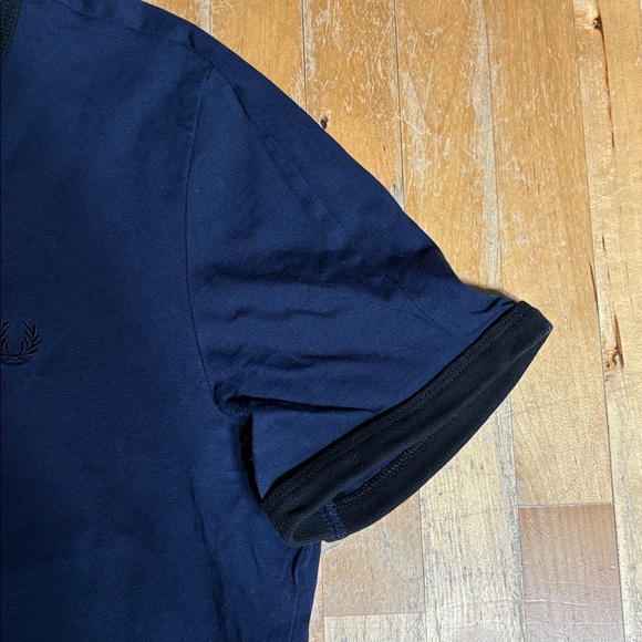 Fred Perry Ringer Dark Blue Short Sleeve Tee - Picture 2 of 9